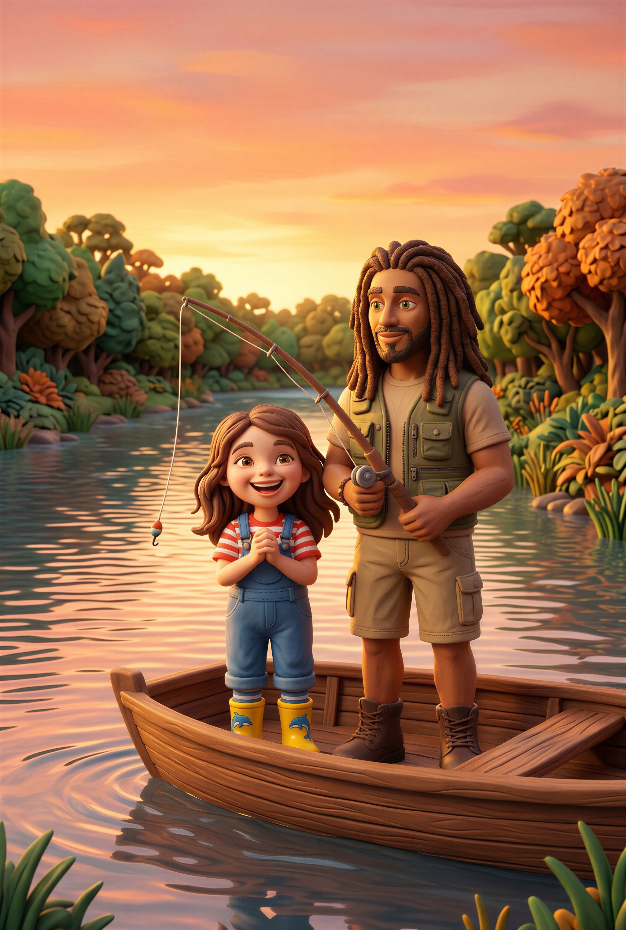 Hardcover of Emily and Dad's fishing adventure